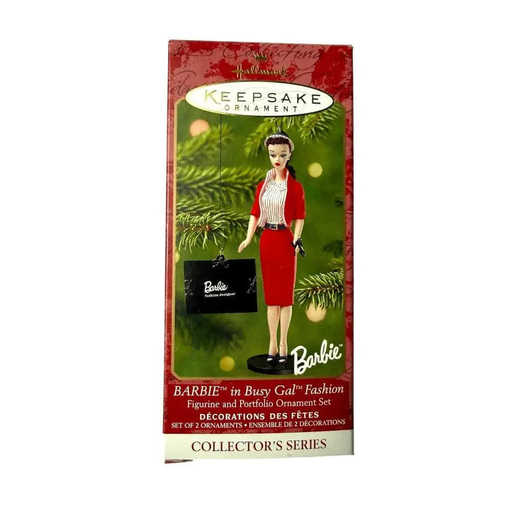 Vintage Hallmark Barbie Ornament 2001 Busy Gal Fashion QX6959 in Box Keepsake